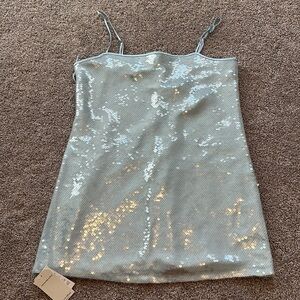 Abercrombie and Fitch baby blue sequin mini dress